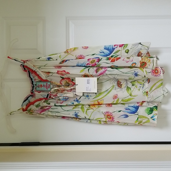 Johnny Was Fusion Floral-Print Cold-Shoulder Top - Picture 14 of 15